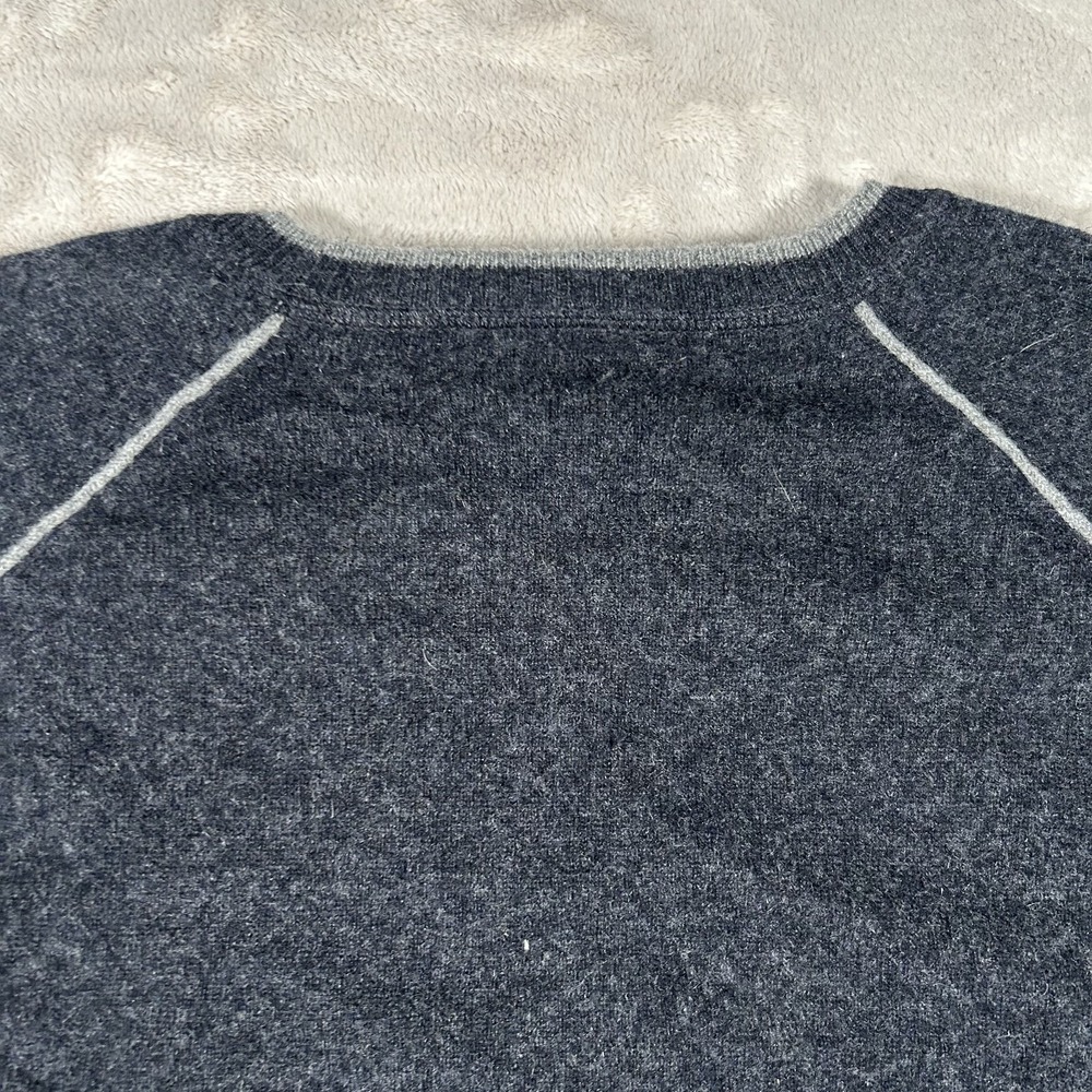 Hammacher Schlemmer Washable Cashmere Sweater Mens XL Navy Blue Preppy Crewneck - Picture 7 of 12
